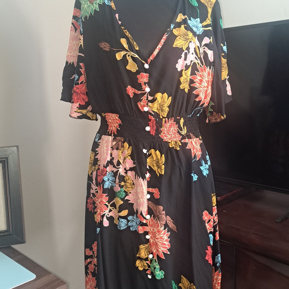 Floral Black Dress